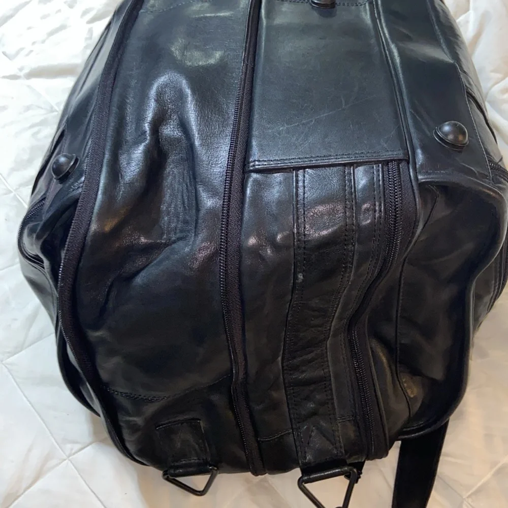 Vintage RARE TUMI Alpha Leather Duffle Bag Expandable XL Weekender Classic